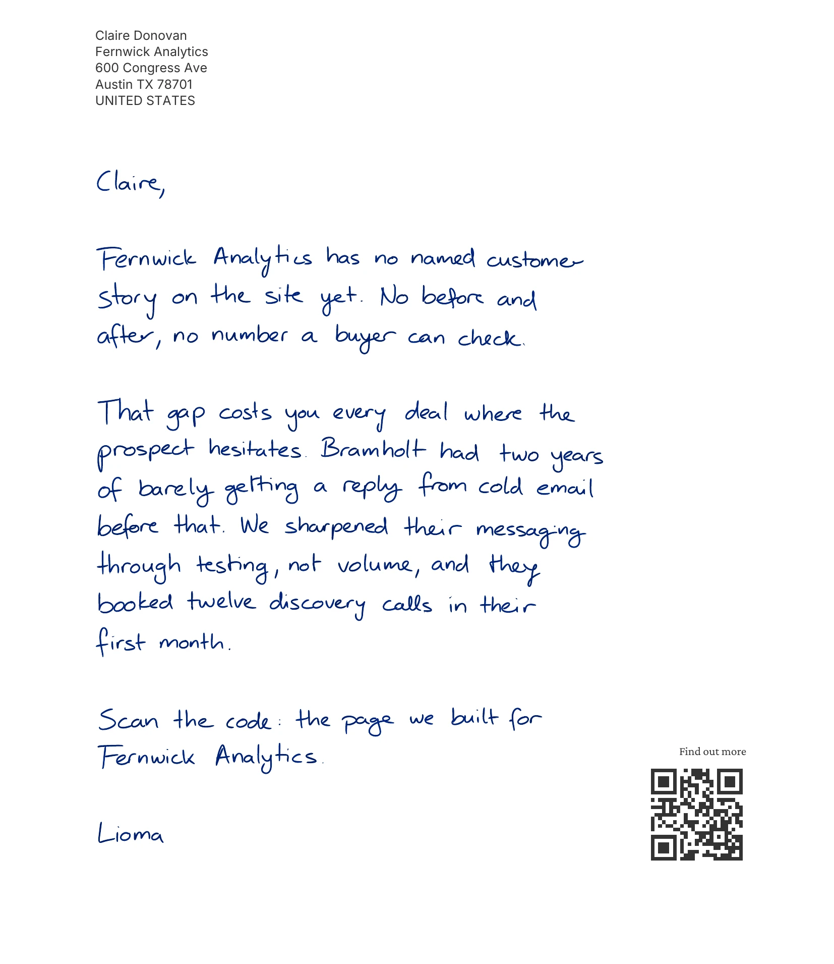 A real Lioma letter